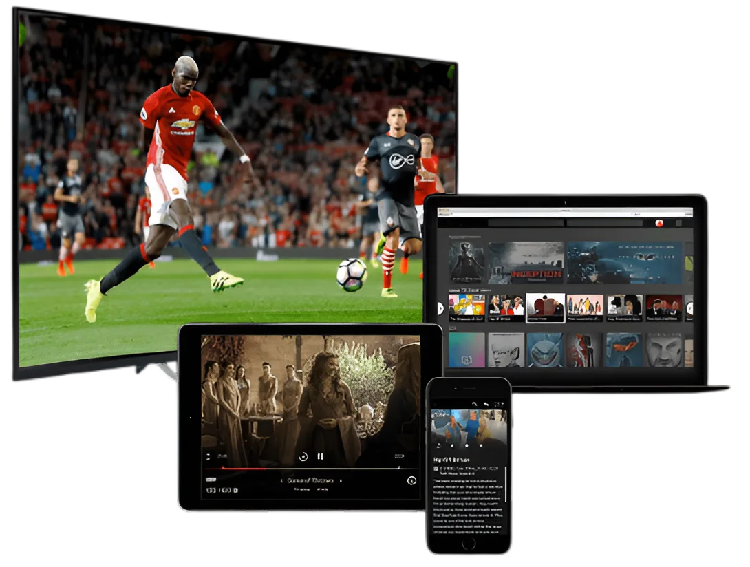 واجهة تطبيق SHAM 4K IPTV لمشاهدة القنوات والأفلام بجودة 4K فائقة الوضوح
